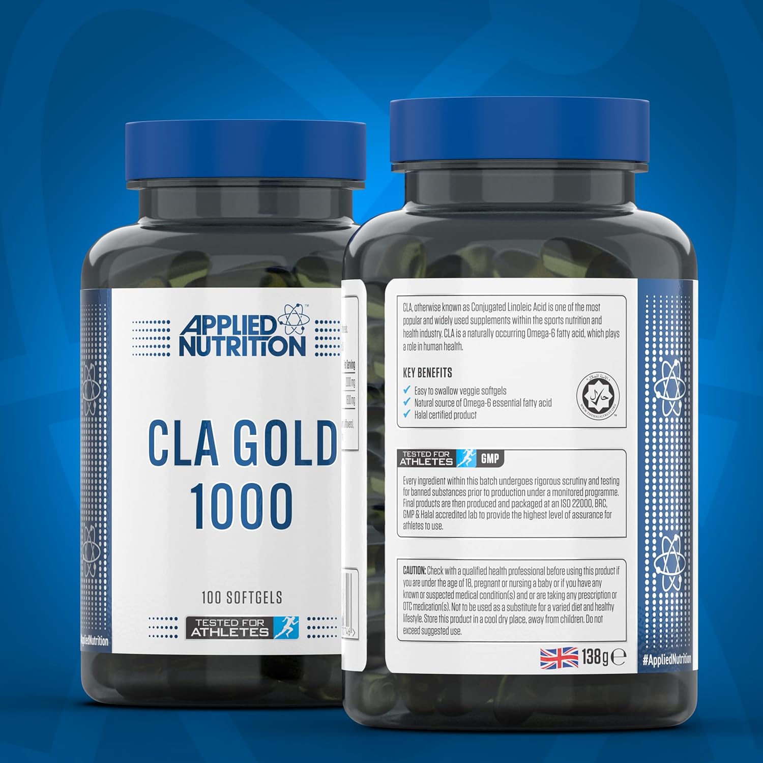 Applied Nutrition CLA Gold 1000, Conjugated Linoleic Acid, Derives from Safflower Oil, Aids Weight Management, Breaks Down Saturated Fat - Blue, 100 Count : Amazon.co.uk: Health & Personal Care