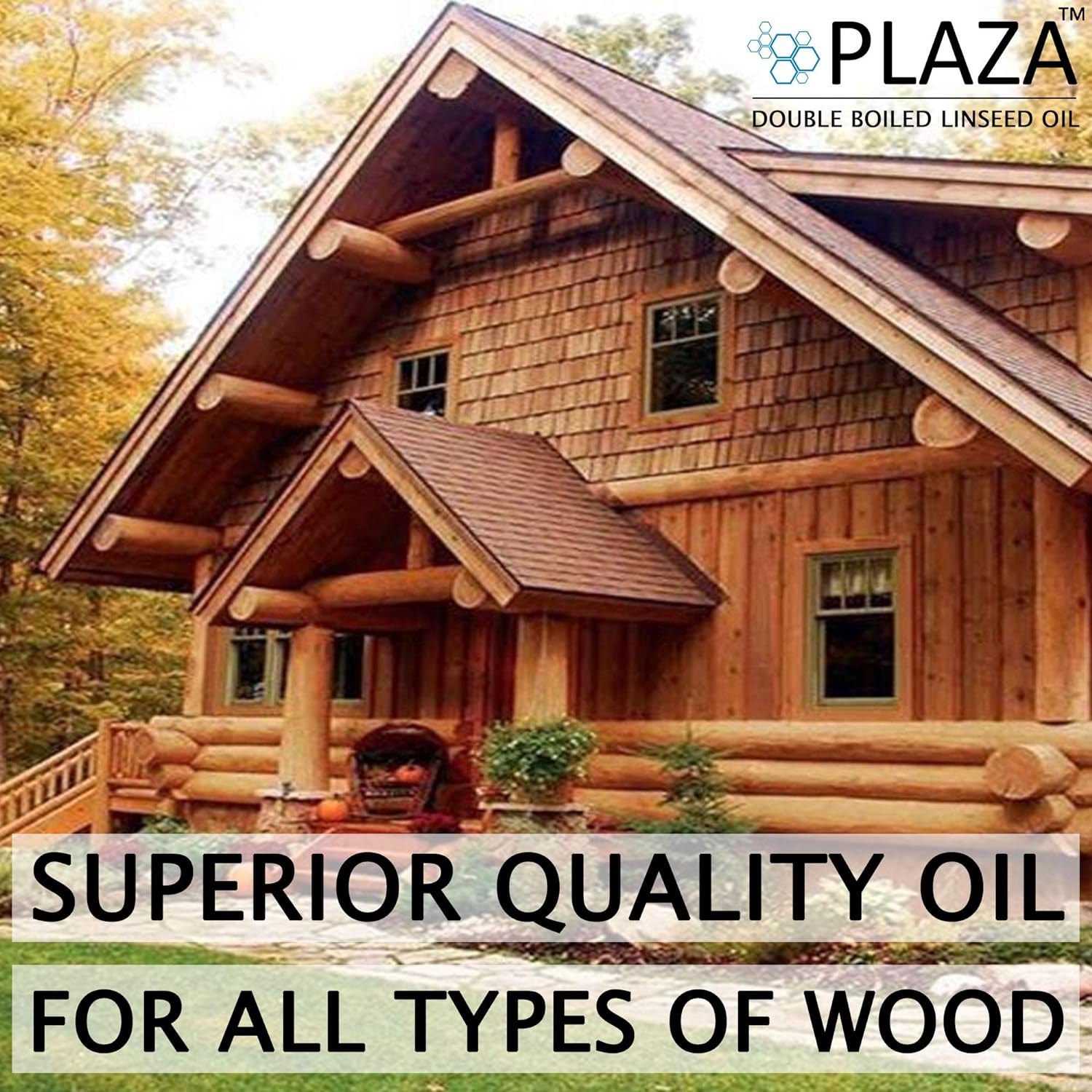 PLAZA - Double Boiled Linseed Oil - 100 ml Pack used for Wood Finishing, On Walls before applying paint, mixing in putty, bare wooden furniture, outside wooden furniture, Cricket bats, hockey, guitar, : Health & Household