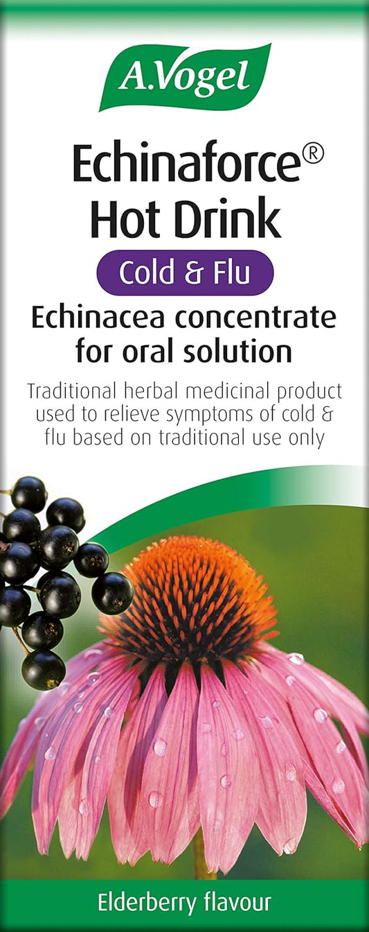 A.Vogel Echinaforce Hot Drink | Cold & Flu Echinacea Concentrate For Oral Solution With Elderberry | For The Relief Of Cold & Flu Symptoms | 100Ml