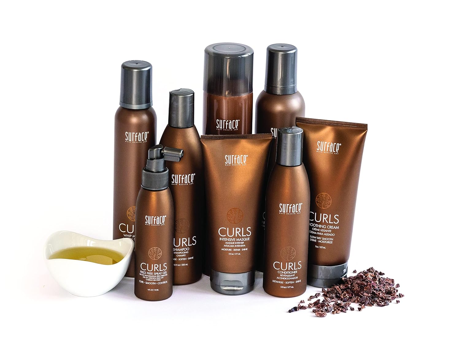 Surface Hair Curls Trio Box Set, Shampoo, Conditioner And Leave-In Conditioner For Healthy And Defined Curly And Wavy Hair, Vegan And Paraben Free : Beauty & Personal Care