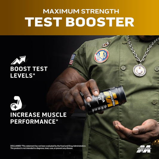 Muscletech Testosterone Booster For Men, Alphatest - T-Boost Mens Supplement With Tribulus Terrestris & Boron - Daily Male Gym Workout Supplements For Muscle Growth, Stamina & Energy - 120 Pills