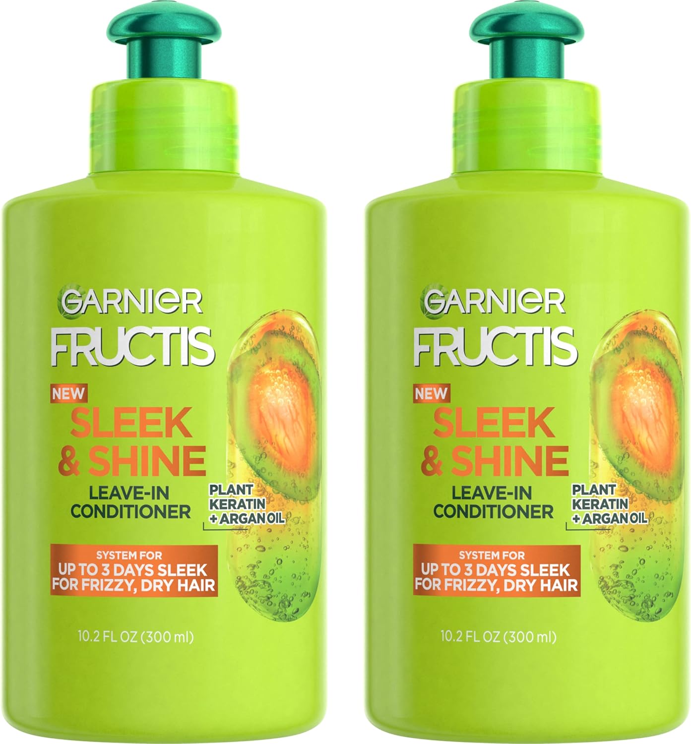 Garnier Fructis Sleek & Shine Intensely Smooth Leave-In Conditioning Cream, 10.2 Ounce (Pack Of 2)
