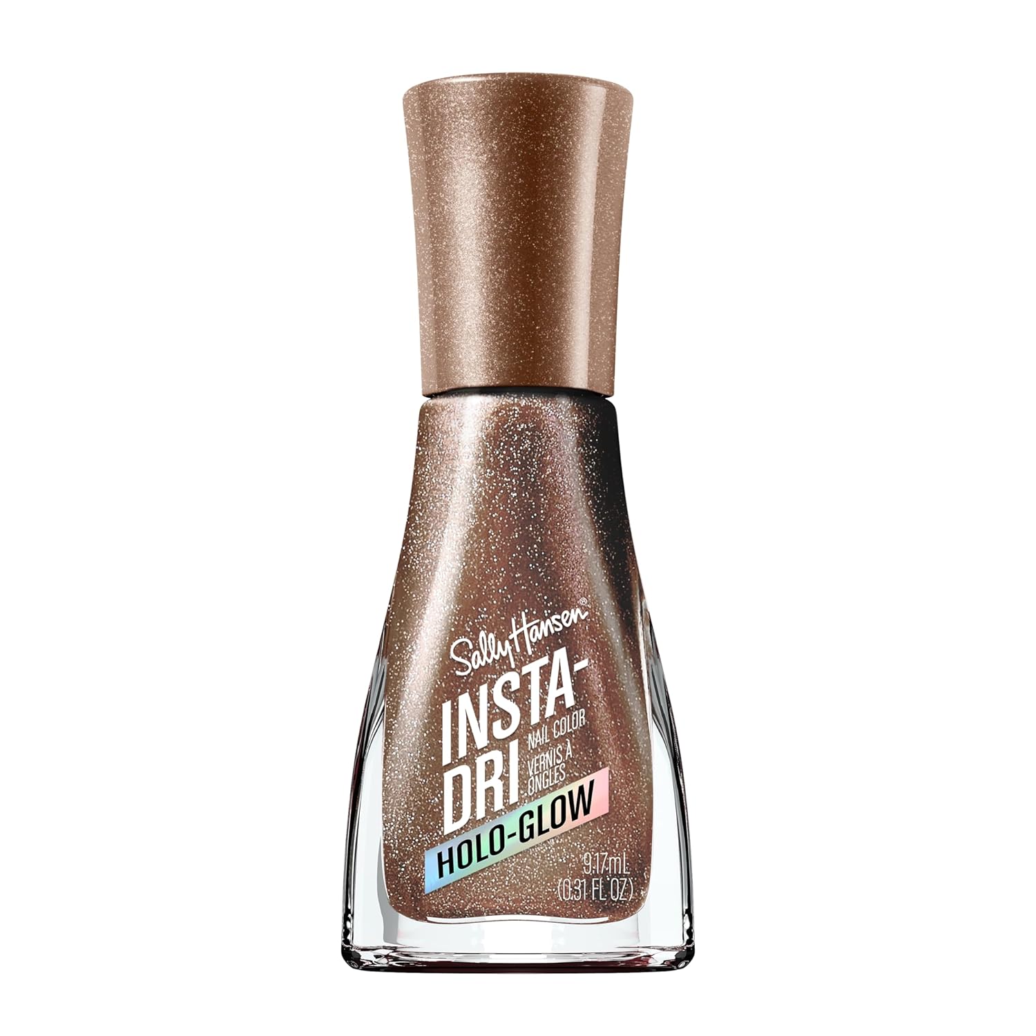 Sally Hansen Insta-Dri® Holo-Glow, On The Glow, Quick Dry, Long Lasting, Streak-Free Shine, Metallic Brown Nail Polish