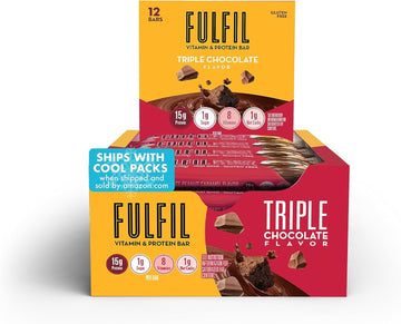 Fulfil Protein Snack Bars, Triple Chocolate, 15G Protein, 12 Count