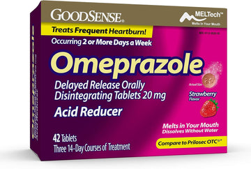 Goodsense Omeprazole Delayed Release Orally Disintegrating Tablets, 20 Mg, Acid Reducer, Strawberry Flavor, 42 Tablets