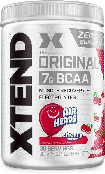 Xtend Original Bcaa Powder Airheads Cherry | Zero Carb, Zero Sugar - Post Workout Muscle Recovery Drink With Amino Acids - 7G Bcaas For Men & Women | 30 Servings, Airheads Cherry