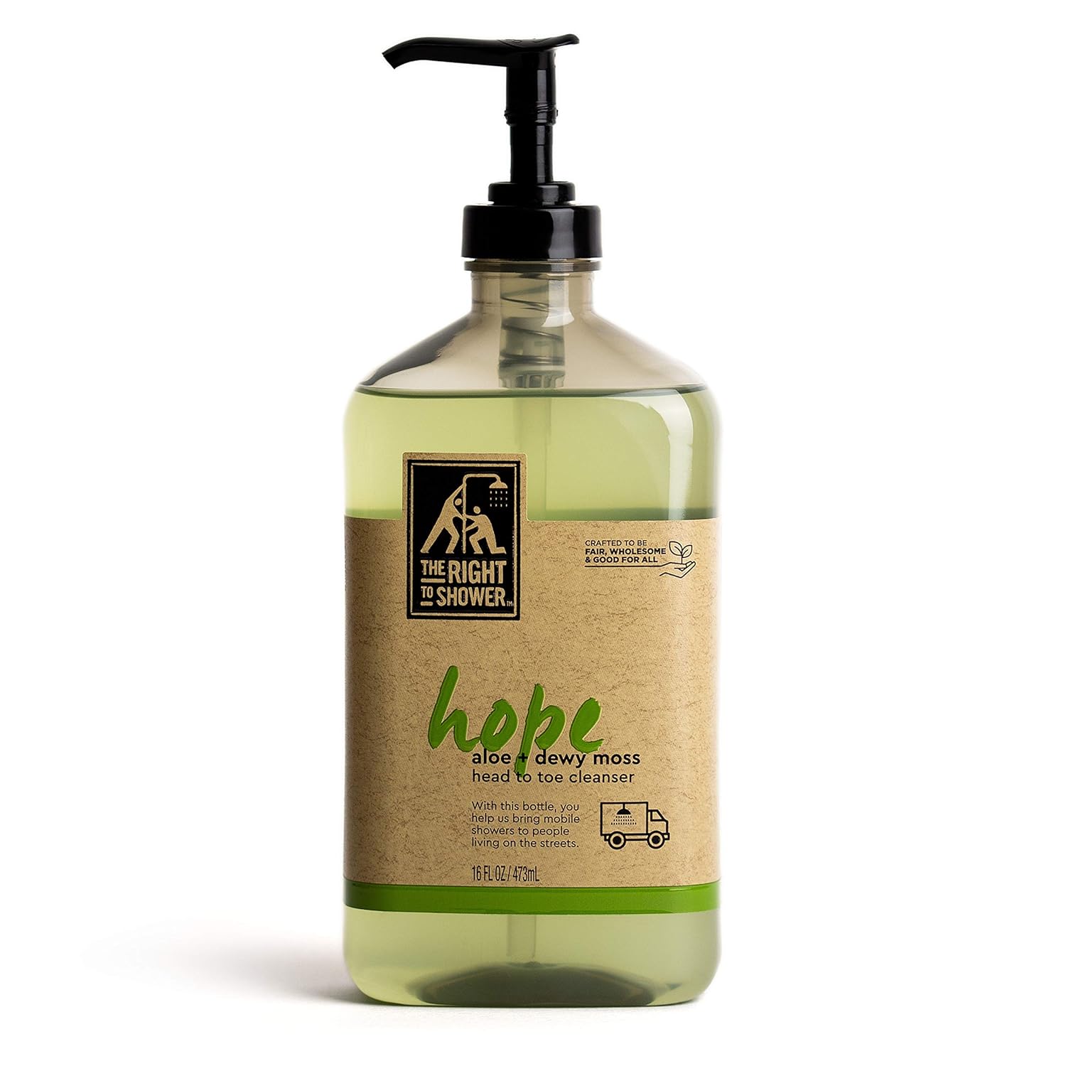 The Right To Shower Sulfate Free Body Wash, Hope, Aloe Vera + Dewy Moss, 16 Fl Oz