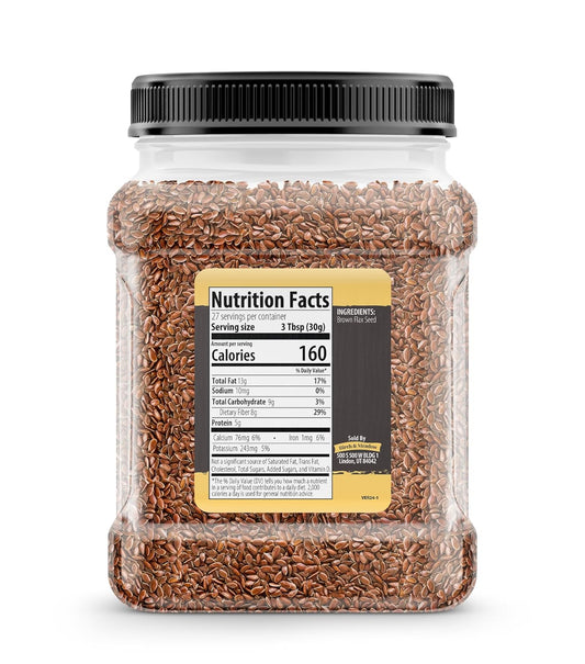 Birch & Meadow Brown Flax Seeds, 1.8 Lb, Nutty Flavor, Linseeds