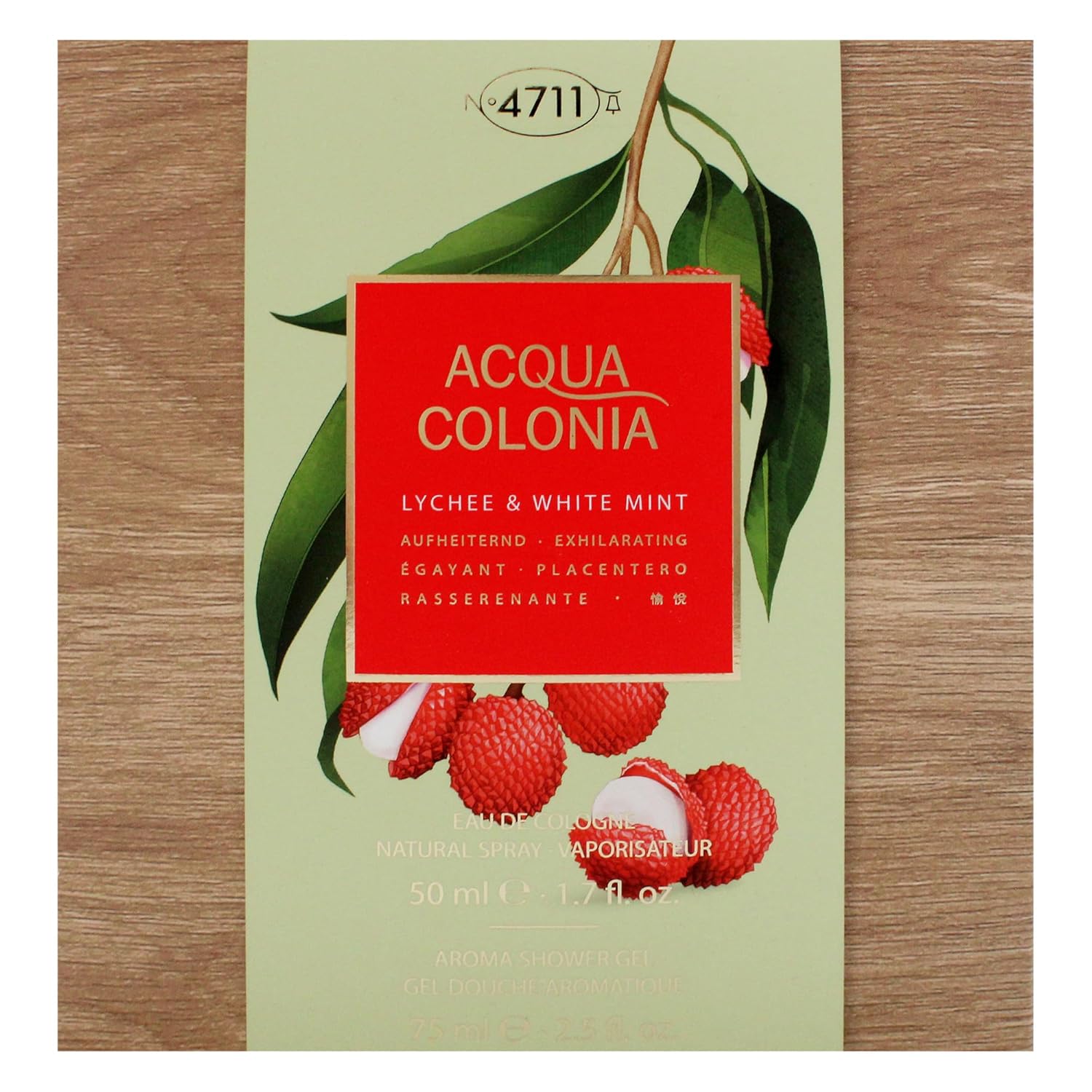 Muelhens 4711 Acqua Colonia Lychee And White Mint For Unisex - 2 Pc Gift Set 1.7Oz Edc Spray, 2.5Oz Shower Gel : Beauty & Personal Care