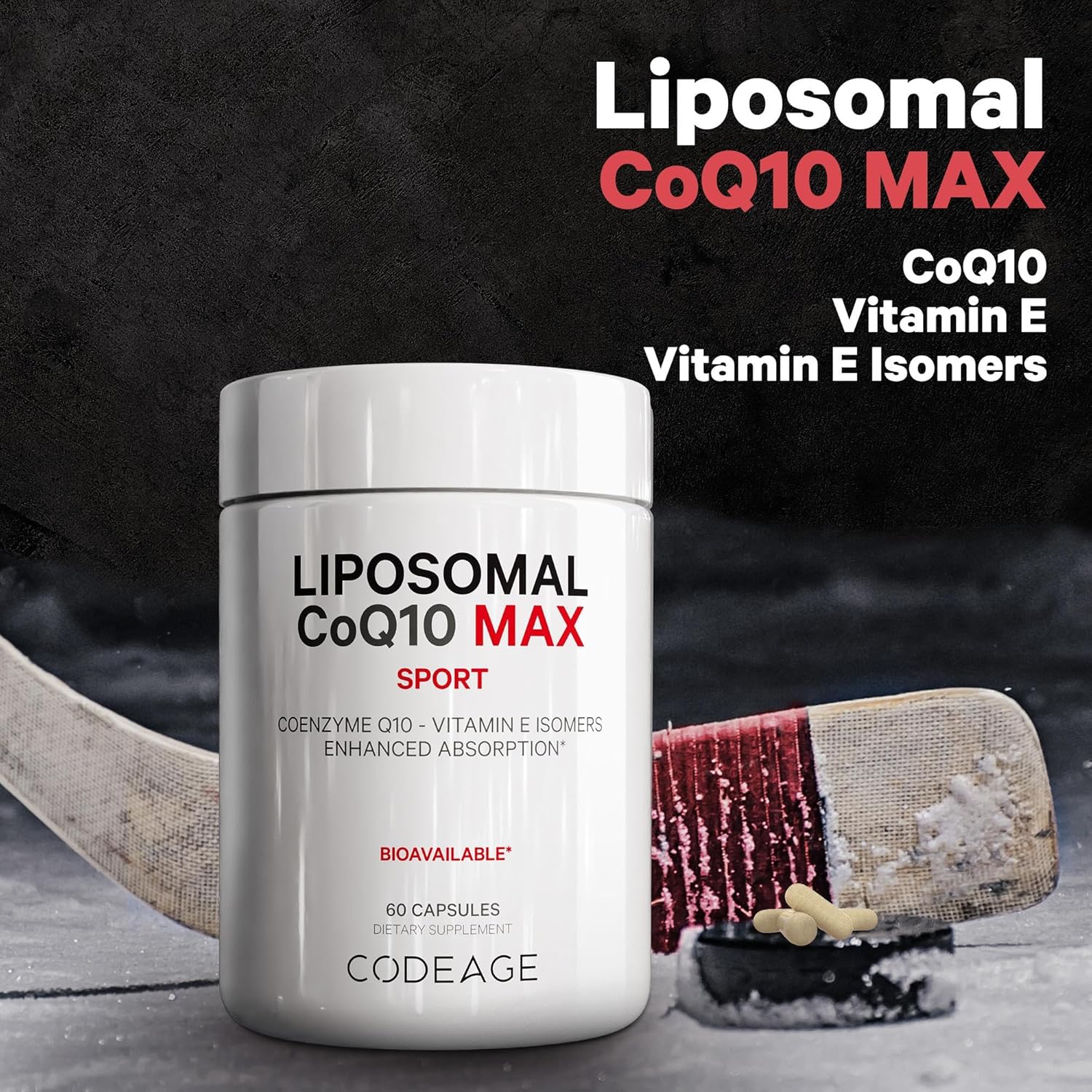 Codeage Liposomal CoQ10 Supplement Max - Vitamin E Isomers Tocopherols - 250mg Coenzyme Q10 - Cardiovascular & Energy Support Pills - Non-GMO, Vegan, Gluten-Free - 2 Month Supply - 60 Capsules : Health & Household