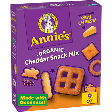 Annie'S Organic Cheddar Snack Mix With Assorted Crackers And Pretzels, 9 Oz