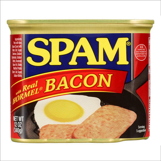 SPAM with Real HORMEL Bacon, 7 g protein, 12 oz (Pack of 12)