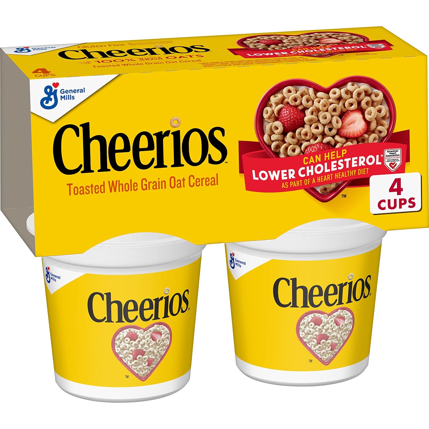 Big G Cereal Original Cheerios Gluten Free Cereal, 4PK CUP 5.2OZ