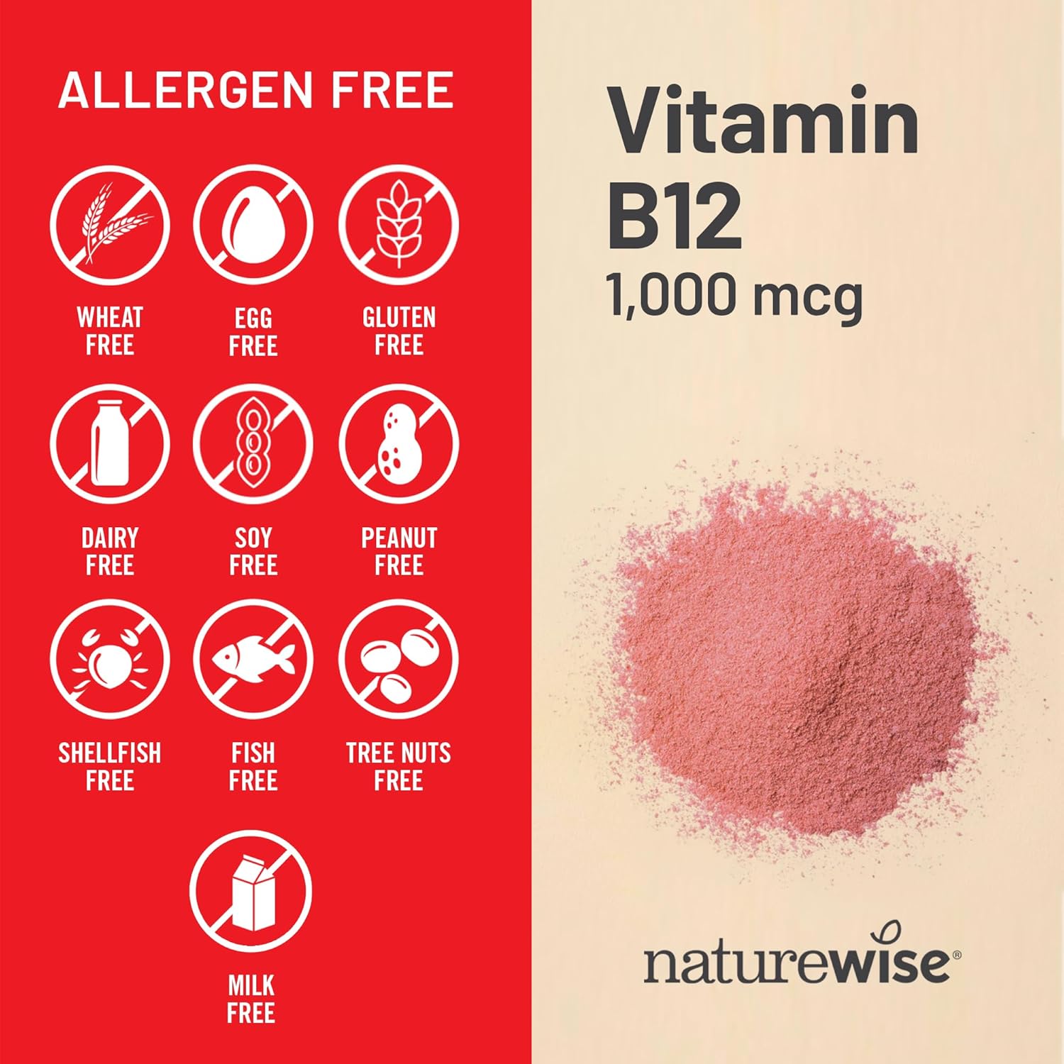 Naturewise Vitamin B12 1000 Mcg - Dietary Supplement For Supporting Energy Metabolism, Mental Clarity, Nervous System Health - Easy-To-Swallow, Soy & Gluten-Free, Non-Gmo - 360 Count[1-Year Supply]