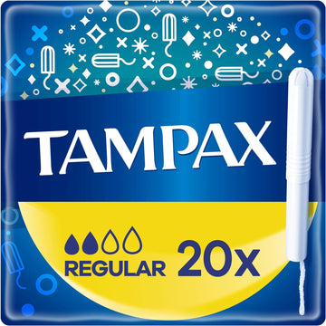 Tampax Regular Tampons with Cardboard Applicator, Pack of 20