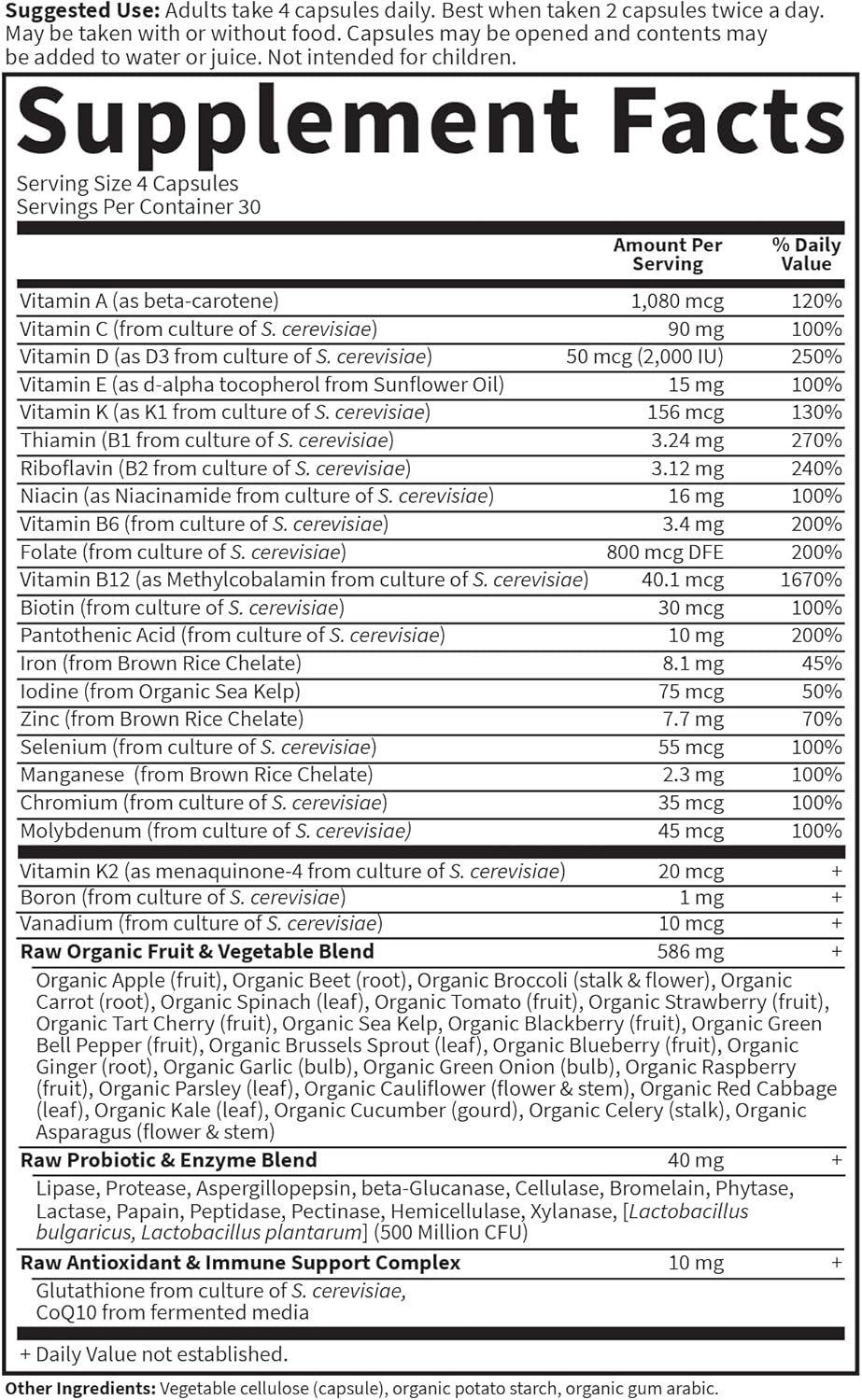 Garden Of Life Multivitamin For Women, Vitamin Code Women'S Multi - 120 Capsules, Whole Food Womens Multi, Vitamins, Iron, Folate Not Folic Acid & Probiotics For Womens Energy, Vegetarian Supplements : Health & Household