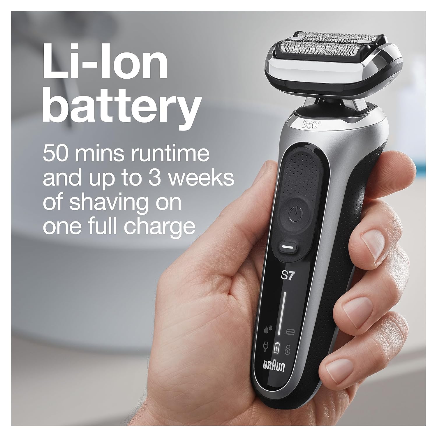 Braun Electric Razor for Men, Waterproof Foil Shaver, Series 7 7027cs, Wet & Dry Shave, with Beard Trimmer, Rechargeable, Charging Stand and Travel Case Included, Silver Black : Beauty & Personal Care