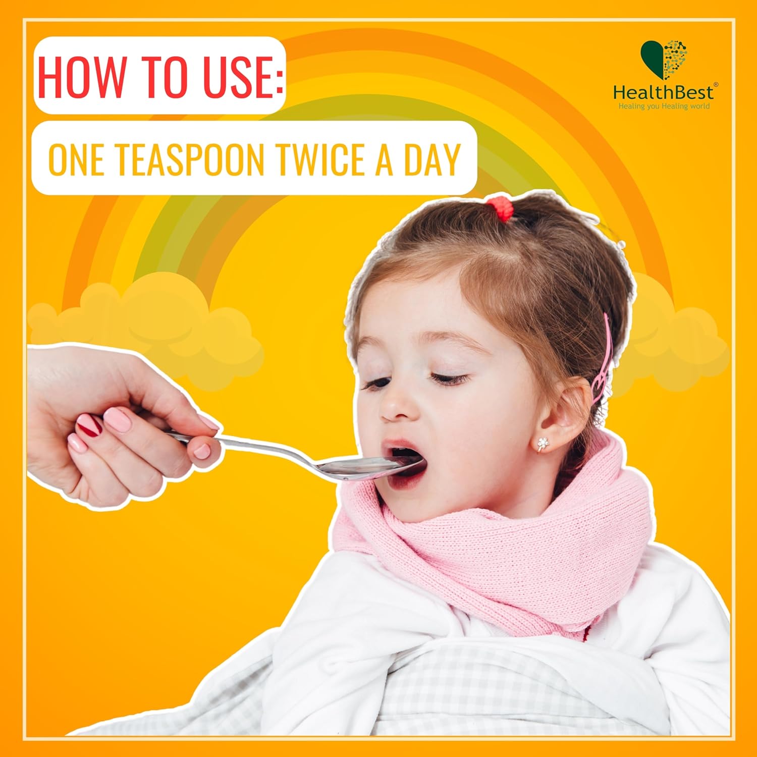 Healthbest Kidbest Appetite Stimulant Syrup For 3-13 Yrs Kids | Increase Hunger | Helps Maintain Weight | Gluten Free | L-Lysine Hci,Vitamins B1,B2,B6,B12 | 200 Ml : Health & Household