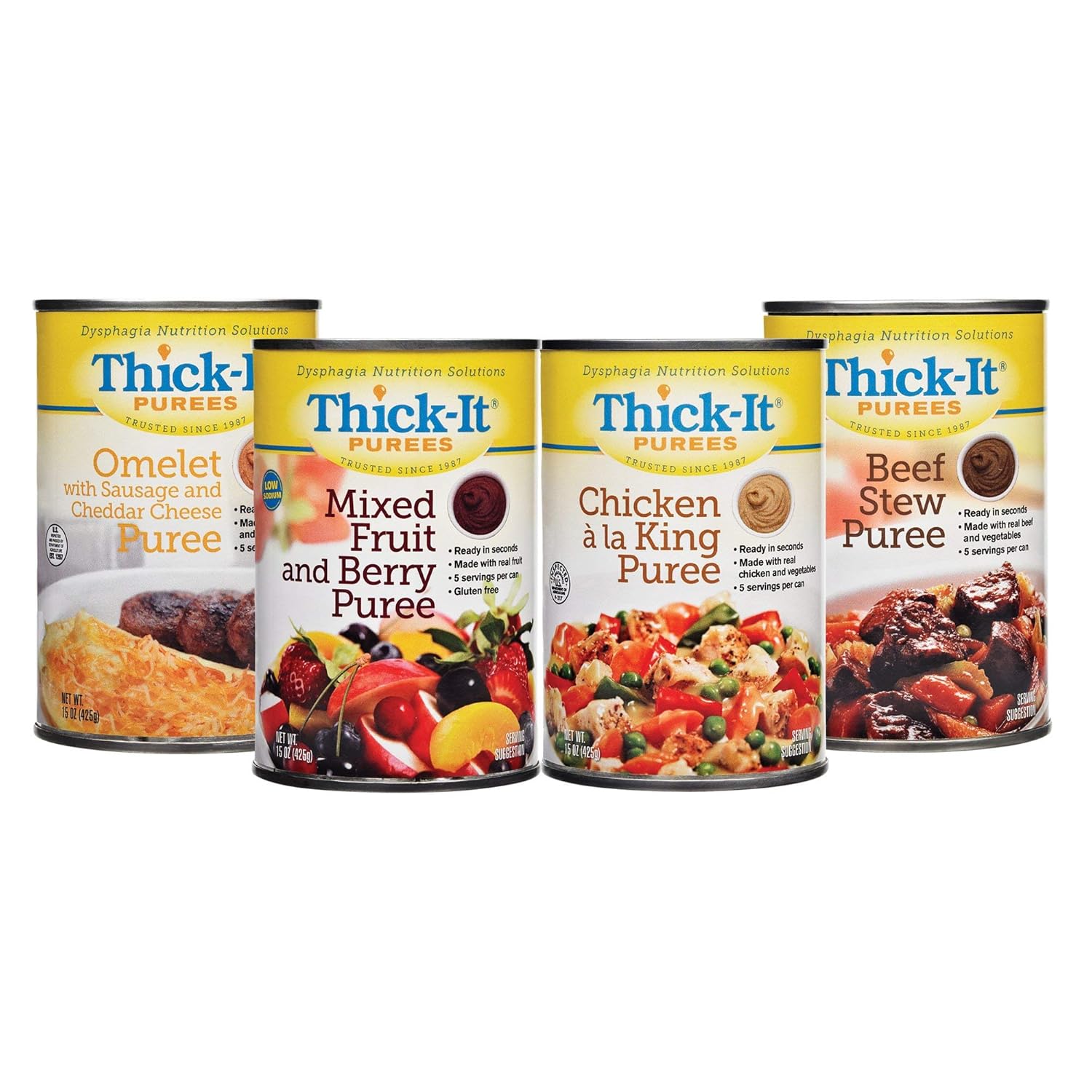 Thick-It Puree Omelet, Sausage & Cheese, 12 Packs Of 15 Oz Each - Gourmet Pureed Meal For Dysphagia Diets