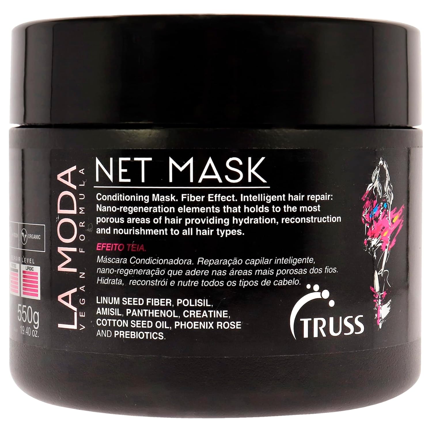 La Moda Net Mask By Truss For Unisex - 19.4 Oz Mask