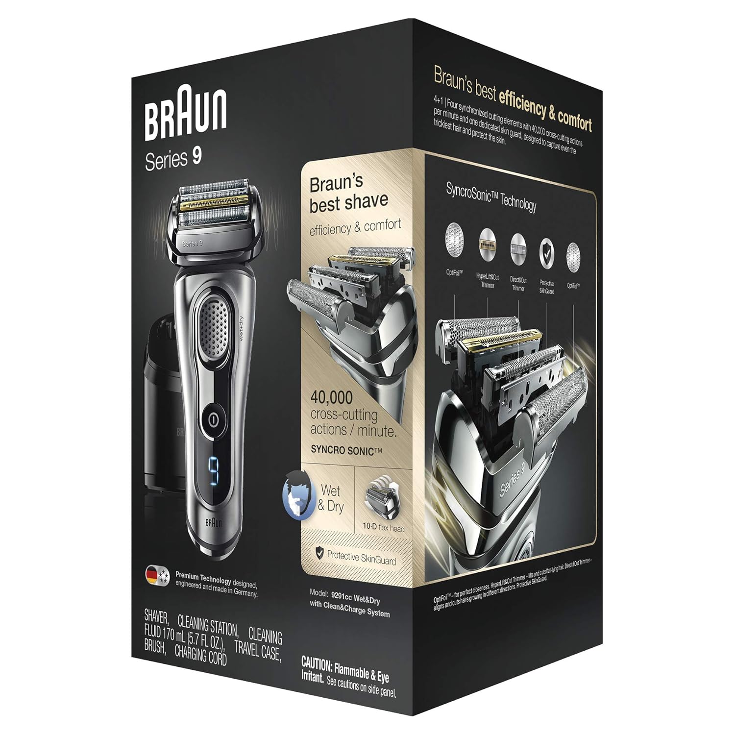 Braun Electric Razor for Men Foil Shaver with Precision Beard Trimmer, Rechargeable, Wet & Dry, Clean & Charge Station and Leather Travel Case, 6 Piece Set : Beauty & Personal Care