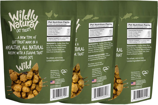 Fruitables Wildly Natural Cat Treat Variety Pack with Chicken, Tuna and Salmon, 9 Pack, (3) 2.5 Ounce Bags of Each Flavor