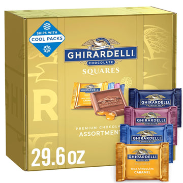 Ghirardelli Premium Chocolate Assortment Squares Gift Box, 29.6 Oz