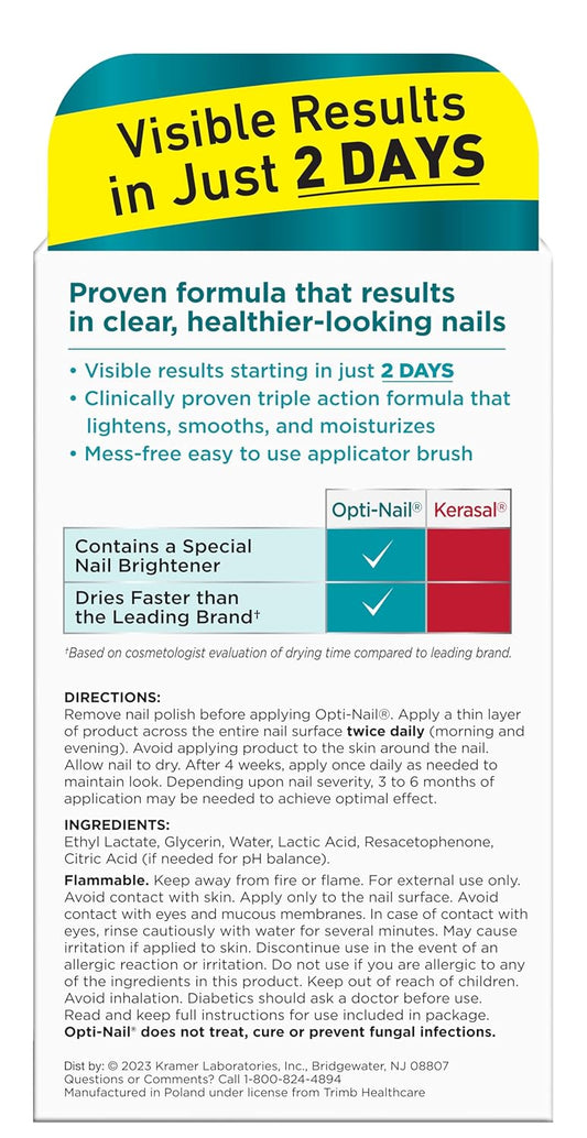 Opti-Nail Fungal Nail Repair With Brush Applicator, Restores The Healthy Appearance Of Nails Discolored Or Damaged By Nail Fungus