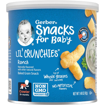 Gerber Snacks For Baby Lil Crunchies, Ranch, 1.48 Ounce (Pack Of 6)