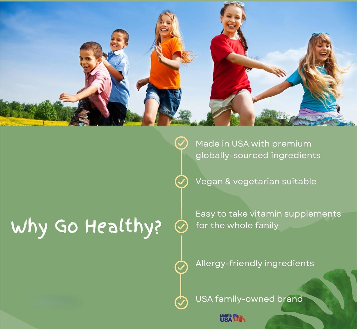 Go Healthy Kids Liquid Multivitamin - Vegan Vitamin Supplement Supports Children'S Growth, Development & Immune Function, Ages 1 & Up, Delicious Fruit Flavor - 32 Servings