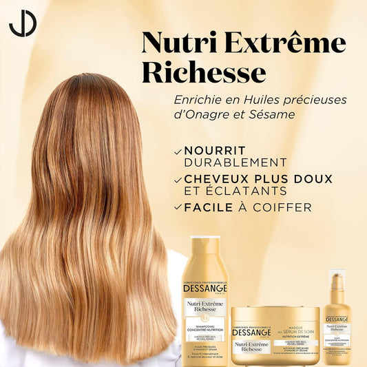 Dessange Nutri-Extrême Richesse Concentrated Nutrition Shampoo For Dry, Very Dry Or Dull Hair - 250 Ml - Set Of 2