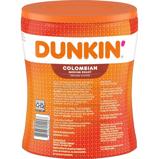 Dunkin' 100% Colombian Medium Roast Ground Coffee, 27.5 Ounce (Pack Of 4)