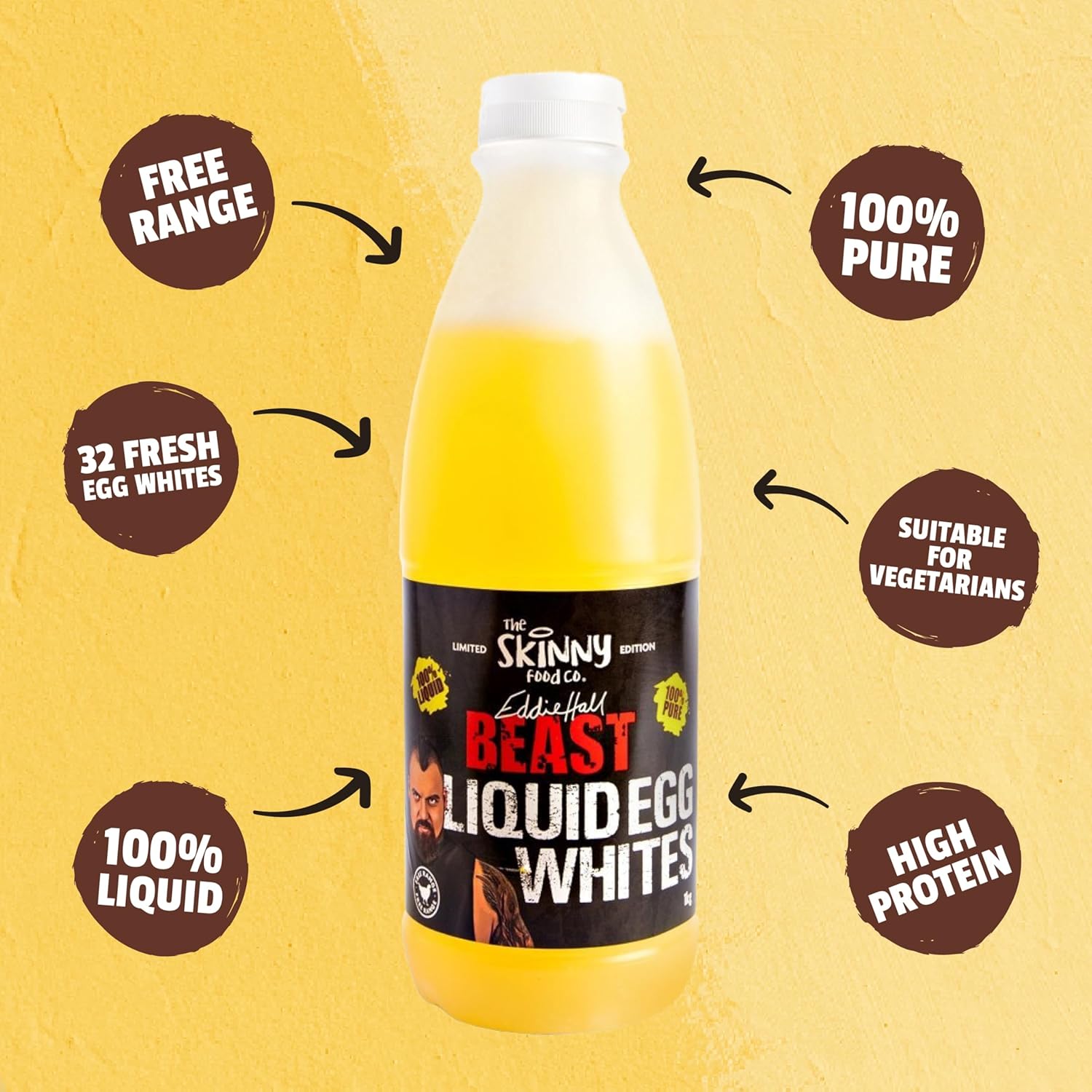Skinny Food Co Free Range Liquid Egg Whites 6x1L - 100% Pure, High Protein, Low Fat - Vegetarian, Dairy-Free, Gluten-Free No Preservatives - Ideal for Fitness, Diets, Recyclable Packaging : Amazon.co.uk: Grocery