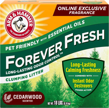 Arm & Hammer Forever Fresh Clumping Cat Litter Cedarwood, MultiCat 18lb, Pet Friendly with Essential Oils, (Pack of 1)
