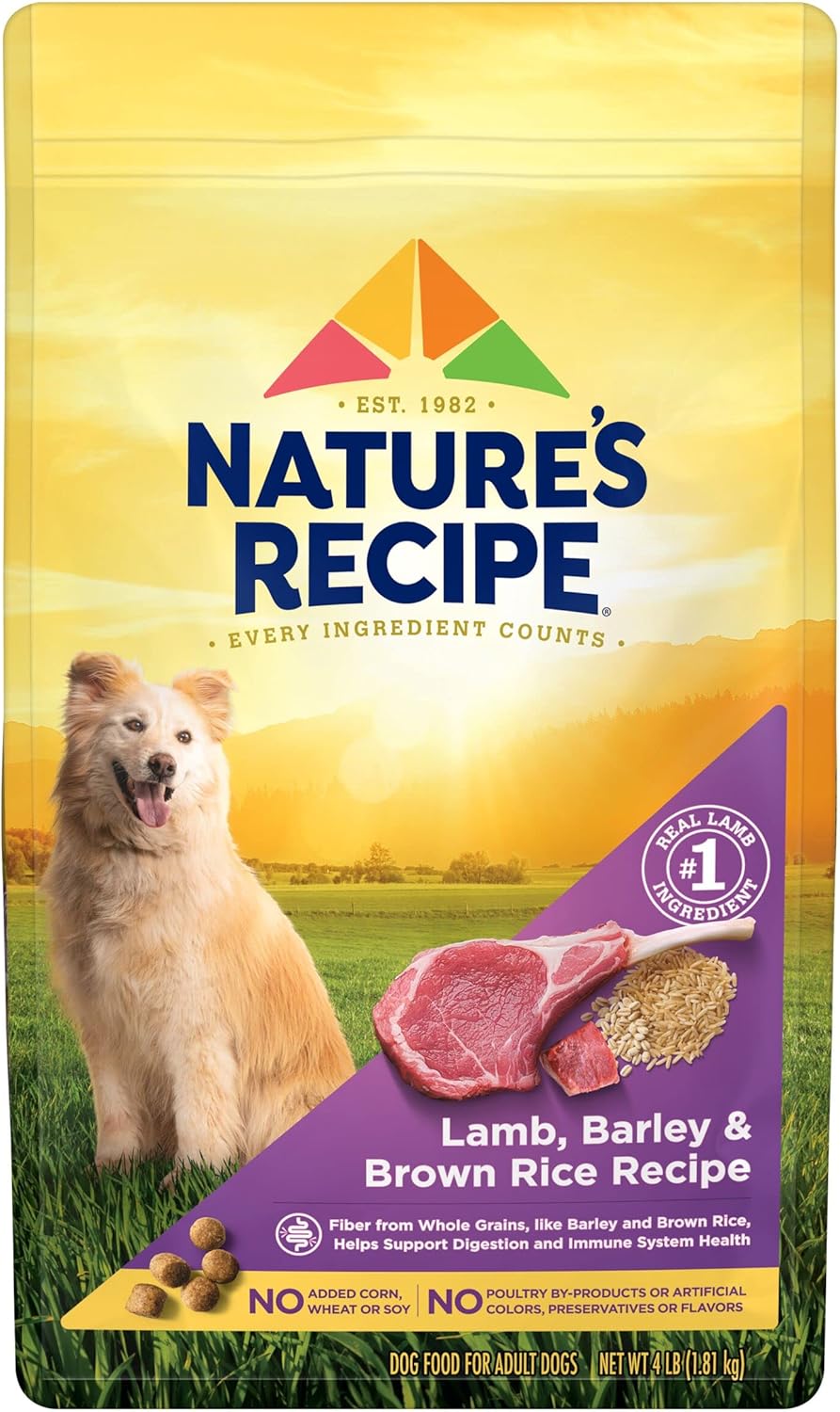 NatureS Recipe Lamb, Barley & Brown Rice Recipe Dry Dog Food, 4 Lb. Bag