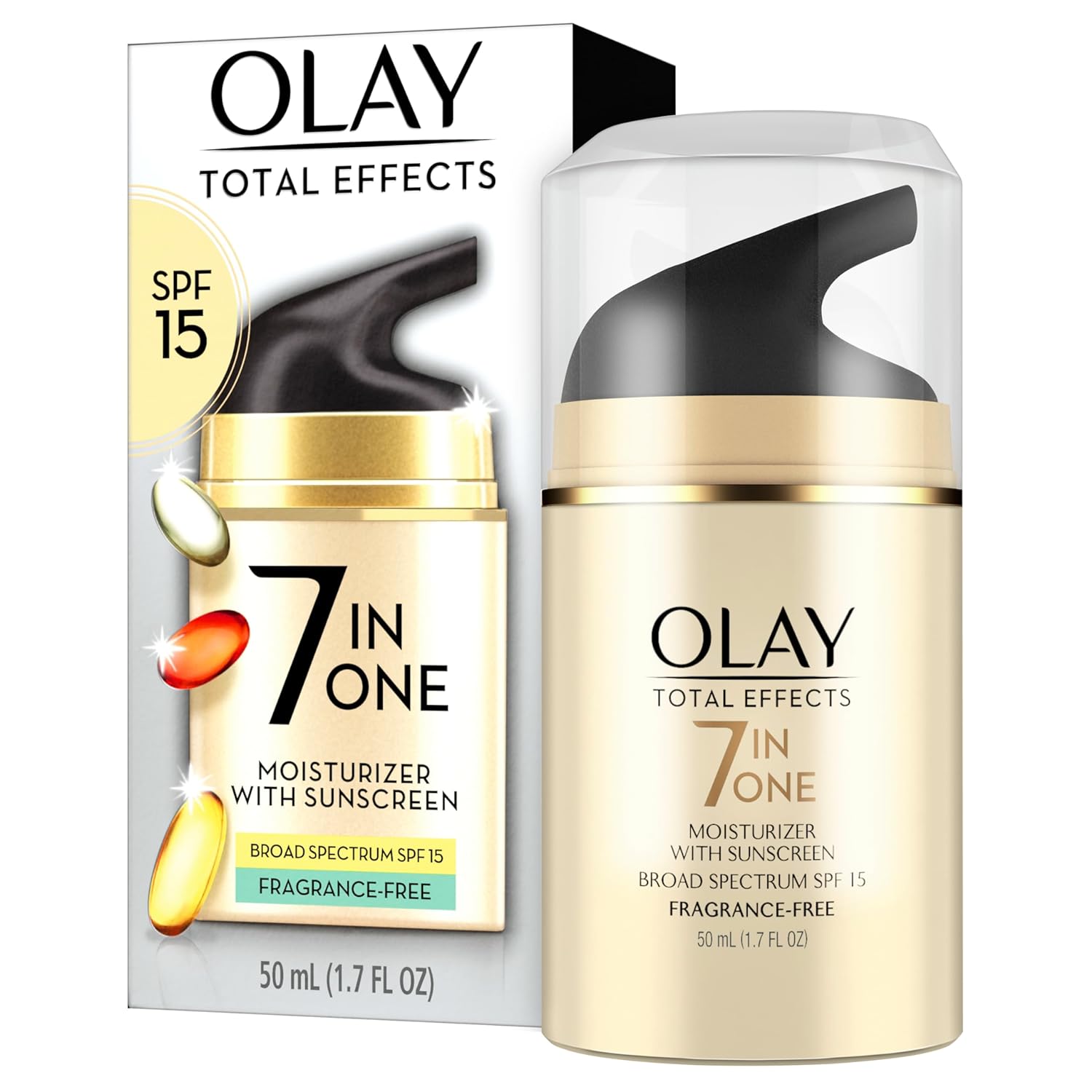 Olay Total Effects 7-In-1 Anti-Aging Face Moisturizer With Spf 15, Fragrance-Free 1.7 Oz