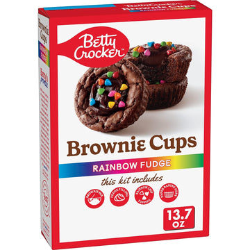 Betty Crocker Brownie Cups Mix, Rainbow Fudge, 13.7 oz