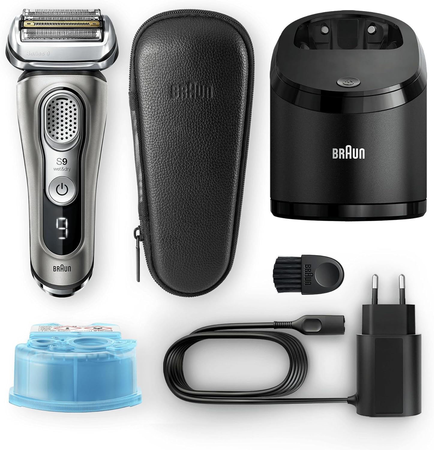Braun Series 9 Electric Shaver 5, Electric Razor for Men With Clean & Charge Station & Leather Case, Gifts For Him, 2 Pin Bathroom Plug, 9385cc, Graphite Razor : Amazon.co.uk: Health & Personal Care