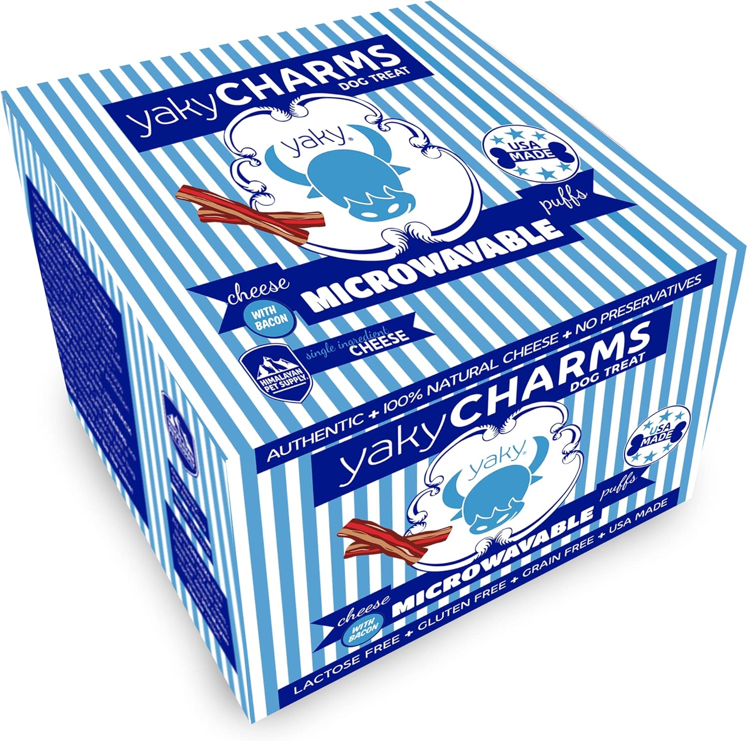Himalayan Dog Chew YakyCharms Bacon Popcorn Dog Treats | Dog Training, Treats for Dogs, 100% Yak Cheese | Microwavable, Gluten, Grain, Lactose Free, USA Made | 12 Pack, White : Pet Supplies