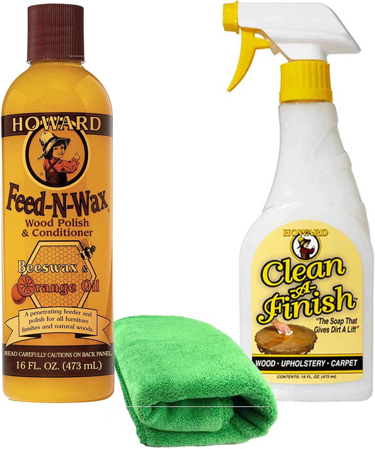 Howard Feed N Wax Wood Restorer and Beeswax Polish Plus Clean A Finish Wood Soap, Furniture Wax, Cabinets, Floors, Antiques, Teak Tables : Health & Household