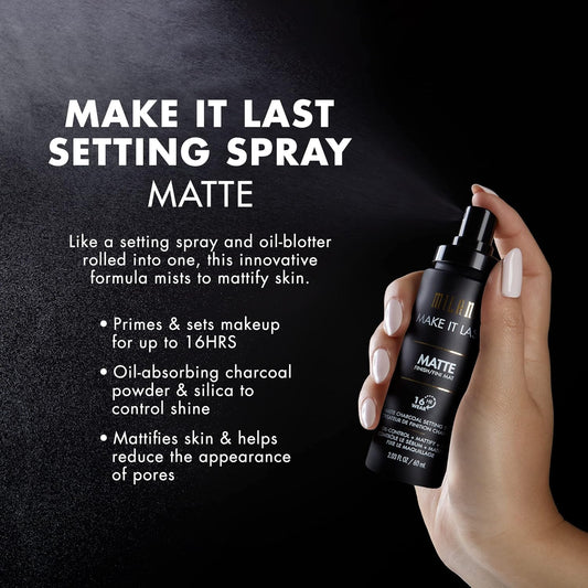 Milani No Pore Zone Mattifying Primer And Make It Last Charcoal Matte Setting Spray