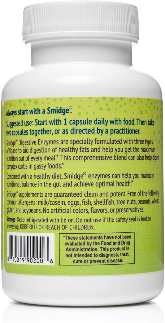 Smidge® Digestive Enzymes – Comfy Digestion – Lipase & Protease – 120 Capsules