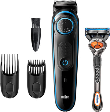 Braun Beard Trimmer Bt5240, Hair Clippers For Men, Cordless & Rechargeable With Gillette Proglide Razor