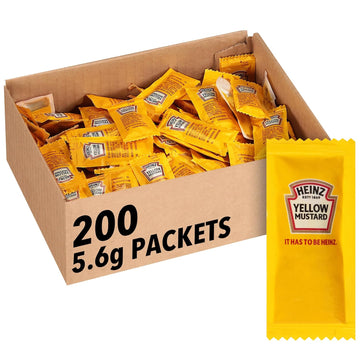 Heinz Mild Mustard Single Serve Packet (0.2 Oz Packets, Pack Of 200)