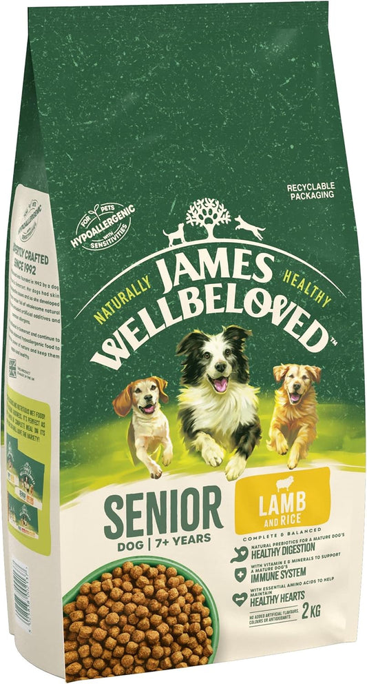 James Wellbeloved Senior Lamb & Rice 2 kg Bag, Hypoallergenic Dry Dog Food?02JSL21
