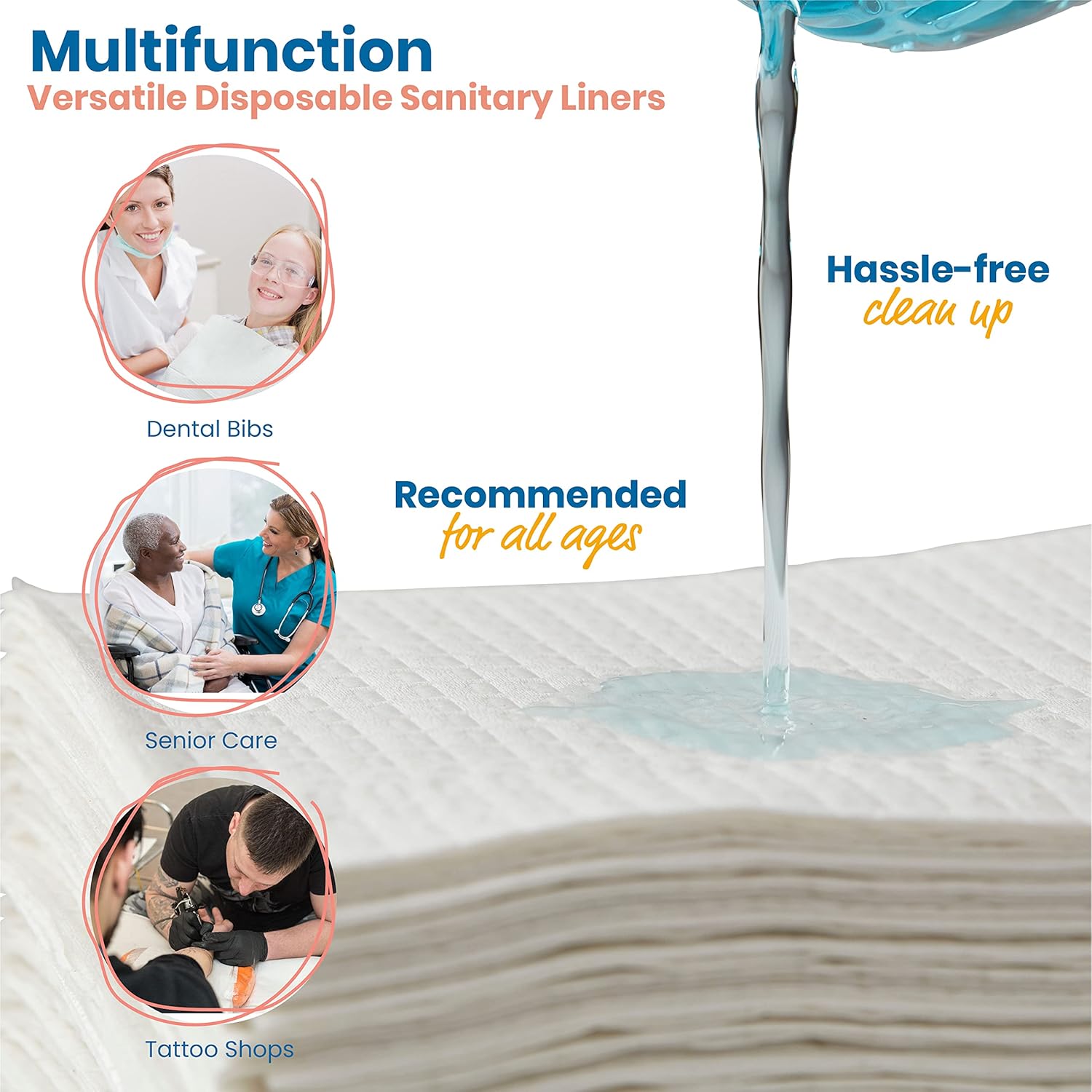 Ecr4Kids 2-Ply Disposable Sanitary Liner, Changing Station Tissue, White, 500-Pack