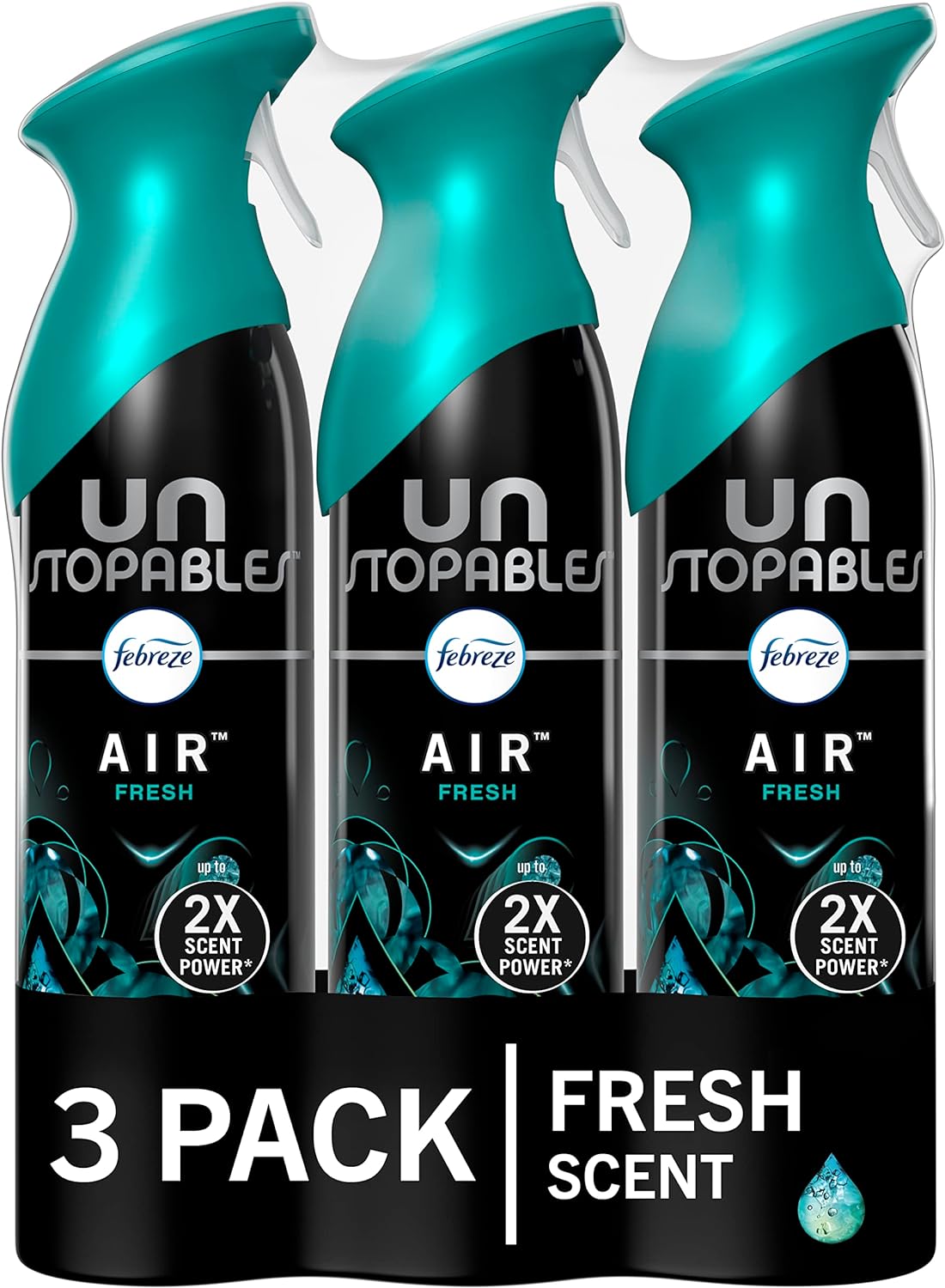 Febreze Unstopables Air Freshener Spray, Fresh Scent, Odor Eliminator for Strong Odor, 8.8 Oz (Pack of 3)