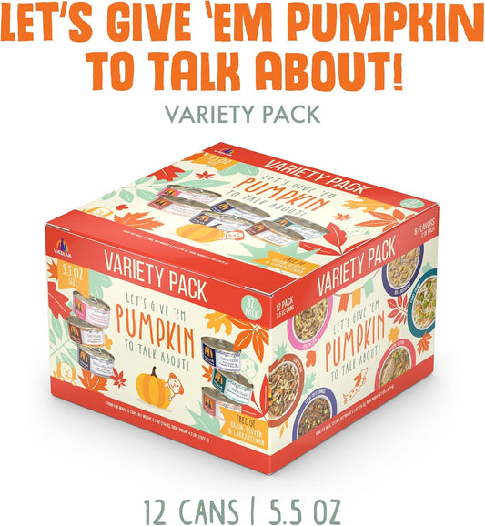 Weruva Classic Dog Food, Let'S Give Em' Pumpkin To Talk About Variety Pack, 5.5Oz Can (Pack Of 12)