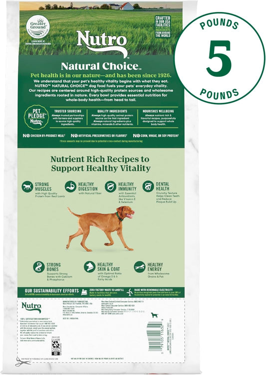 Nutro Natural Choice Adult Dry Dog Food, Lamb And Brown Rice Recipe, 5 Lbs