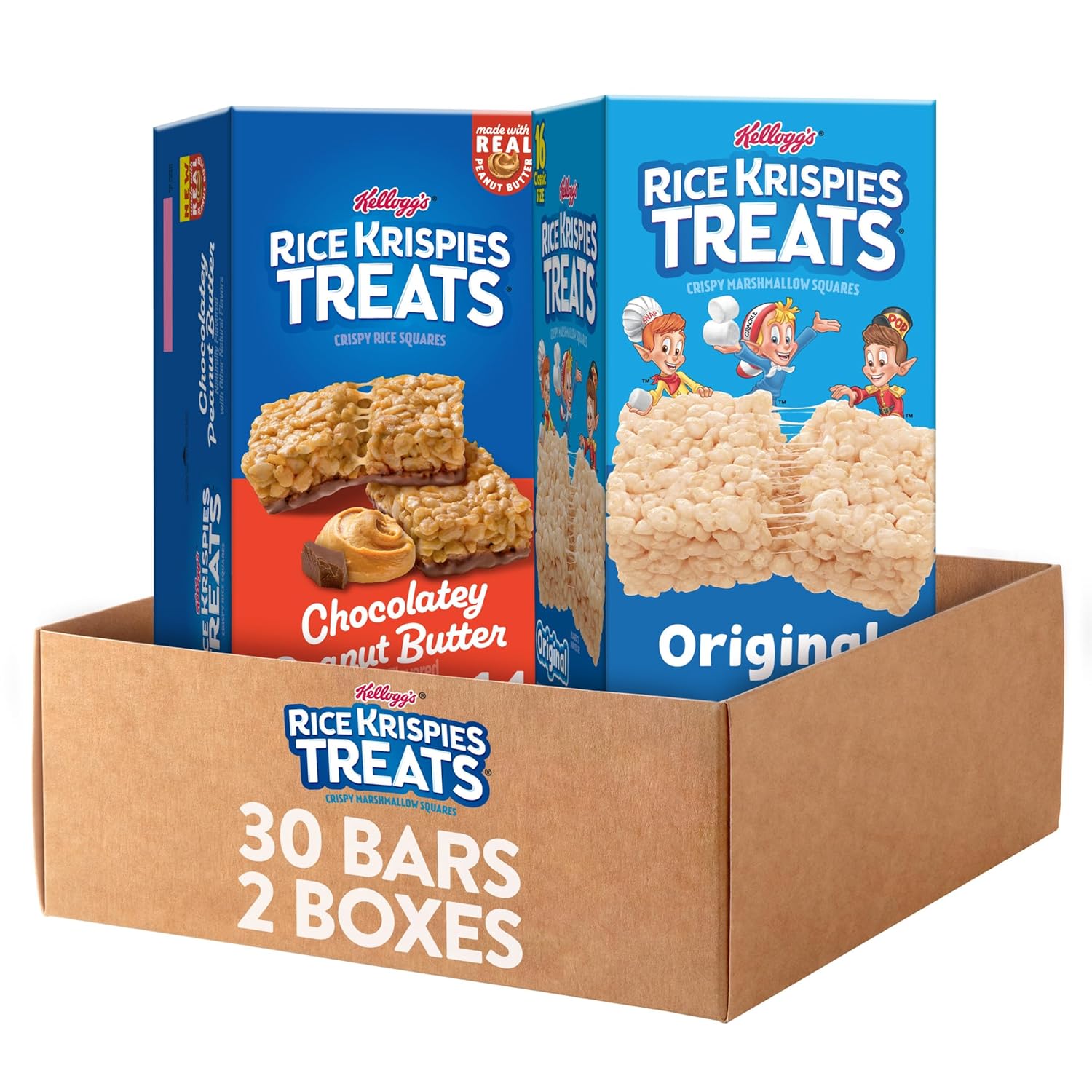 Rice Krispies Treats, Kids Snacks, Snack Bars, Variety Pack (2 Boxes, 30 Bars)